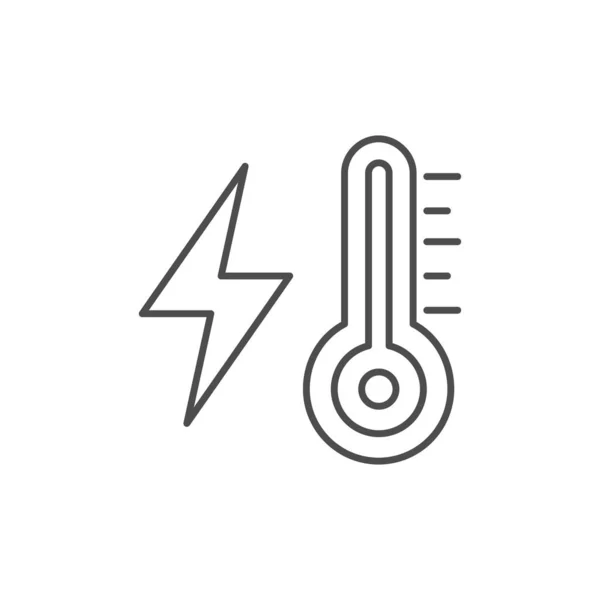 Icona Lineare Vettoriale Relativa Termometro Misurazione Della Temperatura Dell Aria — Vettoriale Stock