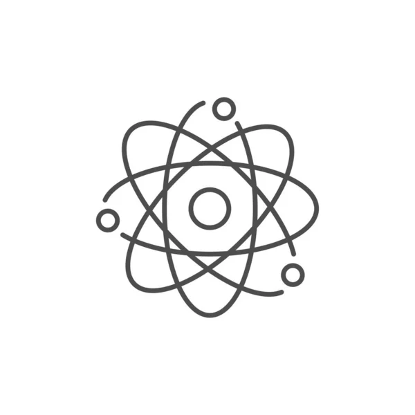 Значок Векторной Линии Связанный Атомом Векторный Контур Иллюстрации Изолирован Белом — стоковый вектор