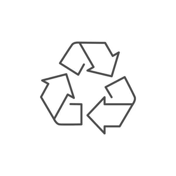 リサイクル記号関連のベクトル線型アイコン 環境保護輪郭シンボル リサイクル矢印記号 ベクトルアウトライン図白地に分離 編集可能なストローク — ストックベクタ
