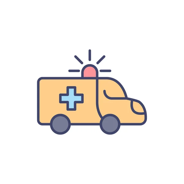 Ambulance Car Related Vector Line Icon Emergency Response Accident Department — Stock Vector