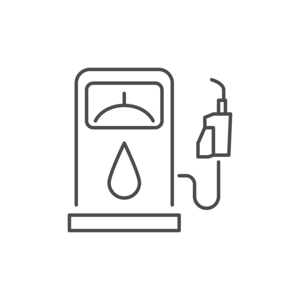 汽油站相关矢量线形图标 充填站线性图标 汽油泵 汽油站 加油站 矢量轮廓在白色背景上孤立 可编辑笔划 — 图库矢量图片