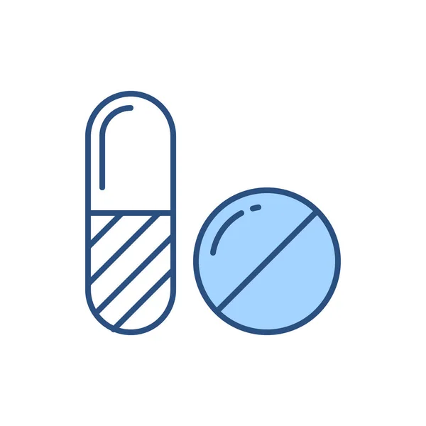 Pillen Gerelateerde Vectorlijn Icoon Pillen Lineair Pictogram Farmaceutisch Product Vitamine — Stockvector