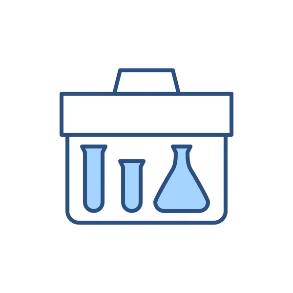 Research Briefcase Related Vector Line Icon Suitcase Portfel Test Tube — Stock Vector