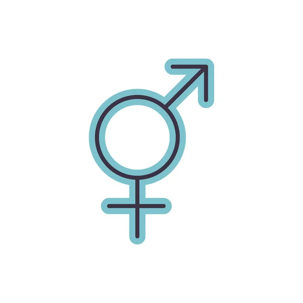Transgender Symbol Relaterade Vektor Linje Ikon Isolerad Vit Bakgrund Vektorillustration — Stock vektor