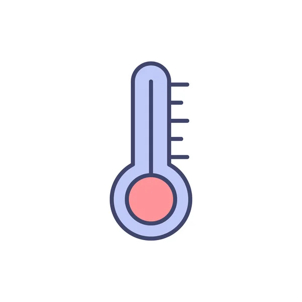 Значок Векторной Линии Термометра Изолированный Белом Фоне Векторная Иллюстрация Штрих — стоковый вектор
