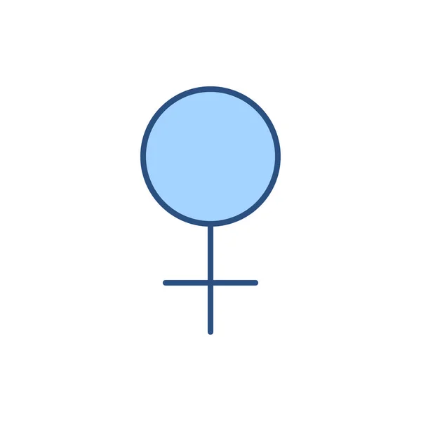 캐릭터 Woman Gender Symbol 아이콘 관련된다 배경에 고립되어 있습니다 일러스트 — 스톡 벡터