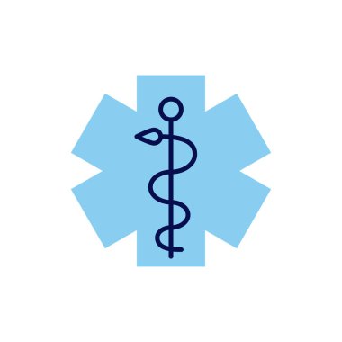 Acil Yıldız bağlantılı vektör çizgisi simgesi. Beyaz arka planda izole edilmiş. Vektör çizimi. Düzenlenebilir vuruş