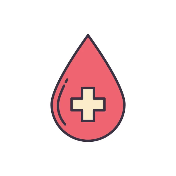 Icono Línea Vectorial Relacionado Con Donación Sangre Gota Sangre Aislado — Vector de stock
