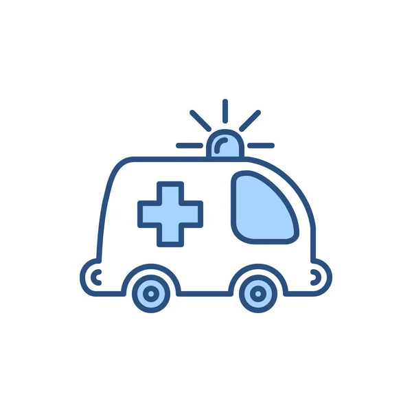 Ambulansla Ilgili Vektör Çizgisi Simgesi Acil Müdahale Kaza Departmanı Tıbbi — Stok Vektör
