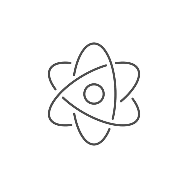 原子相关的矢量线图标 矢量轮廓在白色背景上孤立 核能源 电子轨道的原子核 物理和化学符号 可编辑笔划 — 图库矢量图片