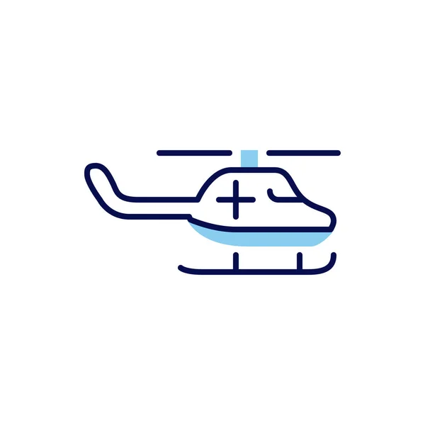 Emergency Helicopter Related Vector Line Icon Isolated White Background Vector — Stock Vector