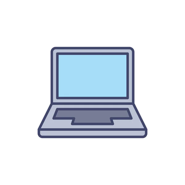 Иконка Векторной Линии Ноутбука Изолированный Белом Фоне Векторная Иллюстрация Штрих — стоковый вектор