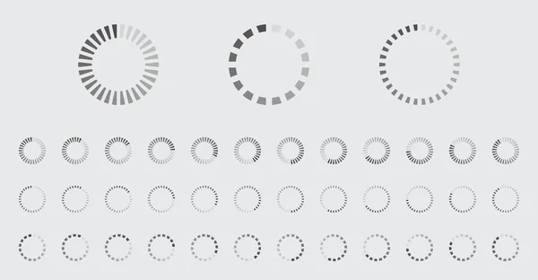 Circular Loading Buffering Icons Vector Set Video Ready Animation Gif — 스톡 벡터