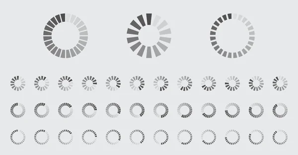 Circular Loading Buffering Icons Vector Set Video Ready Animation Gif — Stock Vector