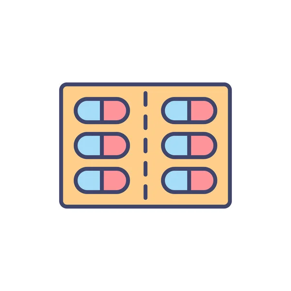 Таблетки Связанные Значком Векторной Линии Таблетки Линейный Значок Фармацевтический Продукт — стоковый вектор