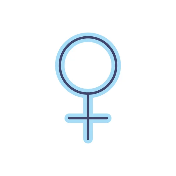 女性の性別シンボル関連のベクトルラインアイコン 白い背景に隔離されている ベクトルイラスト 編集可能なストローク — ストックベクタ