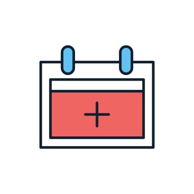 Yıllık Tıbbi Kontrol İlgili vektör çizgisi simgesi. Takvim. Beyaz arka planda izole edilmiş. Vektör çizimi. Düzenlenebilir vuruş