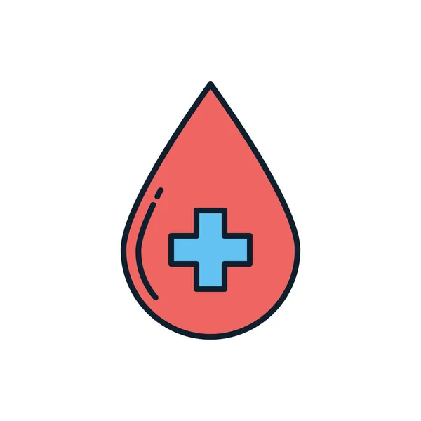 Αίμα Δωρεά Σχετίζονται Διάνυσμα Γραμμή Εικονίδιο Σταγόνα Αίματος Απομονωμένο Λευκό — Διανυσματικό Αρχείο