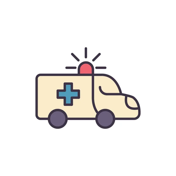 Ambulance Car Zusammenhang Mit Vektor Line Symbol Notfallmaßnahmen Unfallaufnahme Medizinisches — Stockvektor