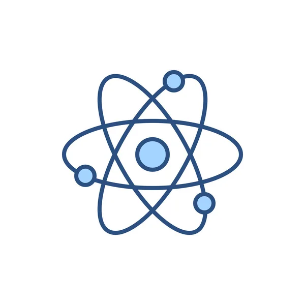 原子相关的矢量线图标 核能源 科学符号 原子结构模型 中子和质子 原子的核心元素 核物质和电力 矢量说明 — 图库矢量图片