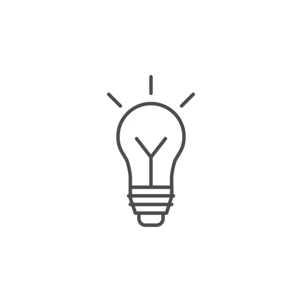 Liniowa Ikona Wektora Związana Żarówką Znak Inspiracji Świecąca Żarówka Lampa — Wektor stockowy