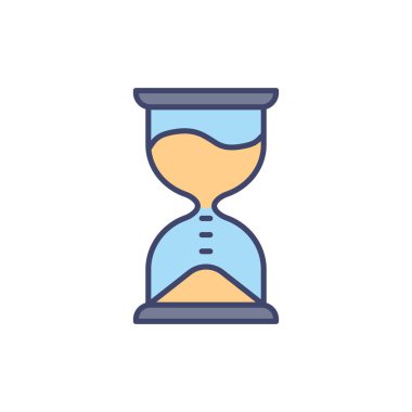 Kum saati bağlantılı vektör çizgisi simgesi. Beyaz arka planda izole edilmiş. Vektör çizimi. Düzenlenebilir vuruş