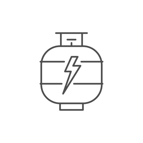 Связанный Газовым Цилиндром Векторный Значок Металлический Бак Промышленным Горючим Бензобак — стоковый вектор