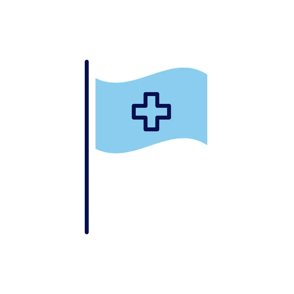 Bandeira Médica Relacionado Ícone Linha Vetorial Isolado Fundo Branco Ilustração — Vetor de Stock