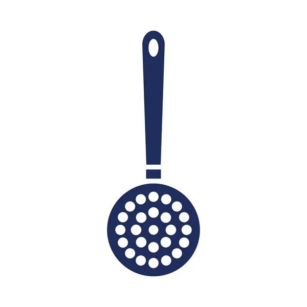 Mesh Skimmer Icon Isolated Küchenutensilien Kochgerät Vorhanden Vektor Illustration Auf — Stockvektor