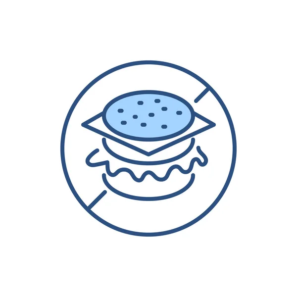 Никакой Векторной Иконки Связанной Фастфудом Сухой Знак Бургер Гамбургер Чизбургер — стоковый вектор