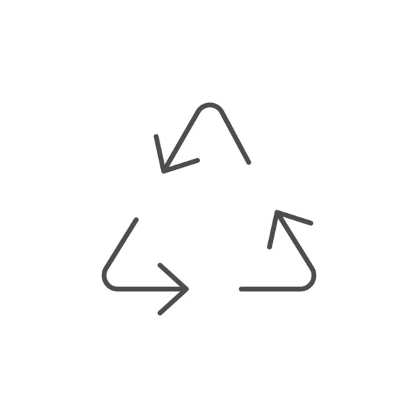Příbuzná Vektorová Lineární Ikona Značky Recyklace Symbol Obrysu Ochrany Prostředí — Stockový vektor
