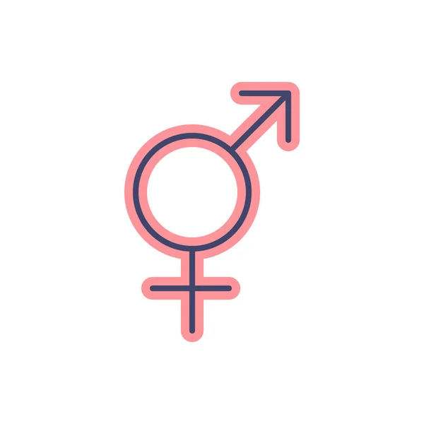 Transgender Symbol Related Vector Line Icon Isolated White Background Vector — Stock Vector