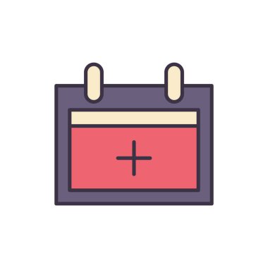 Yıllık Tıbbi Kontrol İlgili vektör çizgisi simgesi. Takvim. Beyaz arka planda izole edilmiş. Vektör çizimi. Düzenlenebilir vuruş