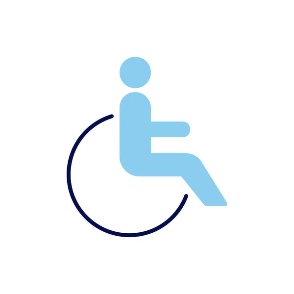 Disabled Related Vector Line Icon Disabled Person Wheelchair Linear Icon — Stock Vector