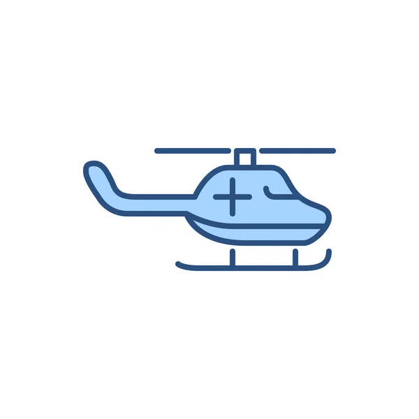 Emergency Helicopter Related Vector Line Icon Isolated White Background Vector — Stock Vector