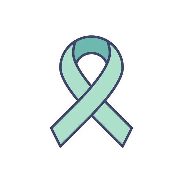 Hiv Ribbon Cancer Concept Vector Ikon Stoppa Aids Medvetenhets Band — Stock vektor