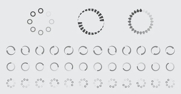 Kruhové Načítání Vyrovnávací Paměti Ikony Vektor Nastavit Video Připraveno Animaci — Stockový vektor