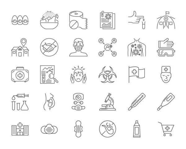 의료용 Vector Icons 2014 Line Icons Sign Symbols Linear Design — 스톡 벡터