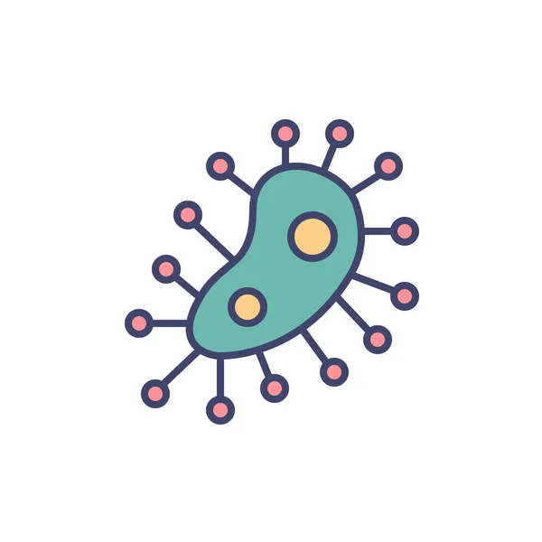 Icône Ligne Vectorielle Liée Aux Microbes Isolé Sur Fond Blanc — Image vectorielle