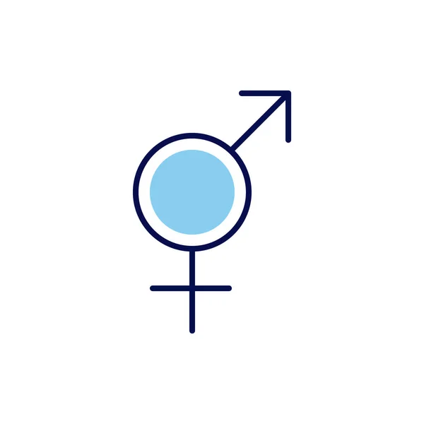 Transgender Symbol Związany Wektor Linii Ikona Odizolowany Białym Tle Ilustracja — Wektor stockowy