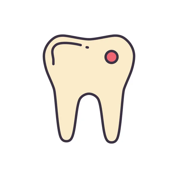 Tooth Related Vector Line Icon Isolated White Background Vector Illustration — Stock Vector