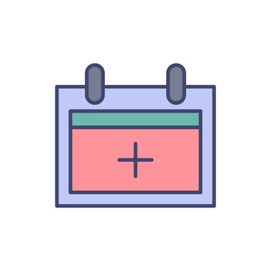 Yıllık Tıbbi Kontrol İlgili vektör çizgisi simgesi. Takvim. Beyaz arka planda izole edilmiş. Vektör çizimi. Düzenlenebilir vuruş