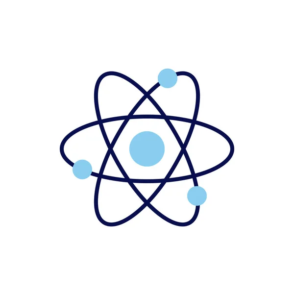 アトム関連のベクトル線のアイコン 原子力発電所 科学のシンボルだ 原子構造モデル 中性子 アトムコアの要素 核物質と力 ベクターイラスト — ストックベクタ