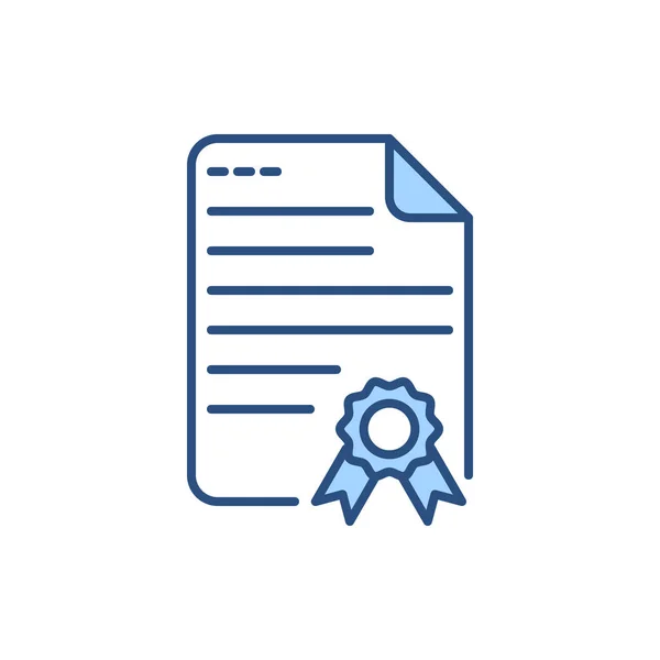 Icône Ligne Vectorielle Liée Certificat Diplôme Universitaire Papier Universitaire Contrat — Image vectorielle