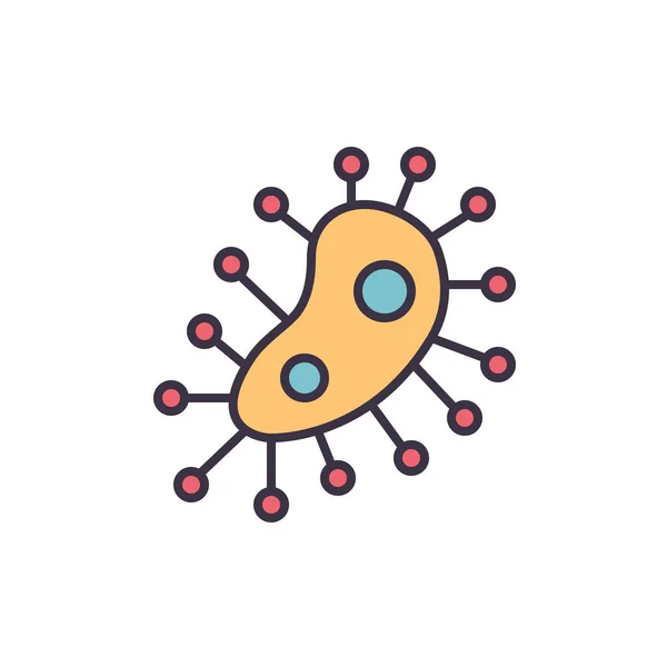 Icône Ligne Vectorielle Liée Aux Microbes Isolé Sur Fond Blanc — Image vectorielle