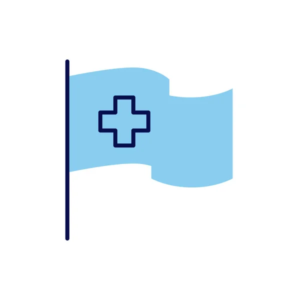 Bandeira Médica Relacionado Ícone Linha Vetorial Isolado Fundo Branco Ilustração — Vetor de Stock