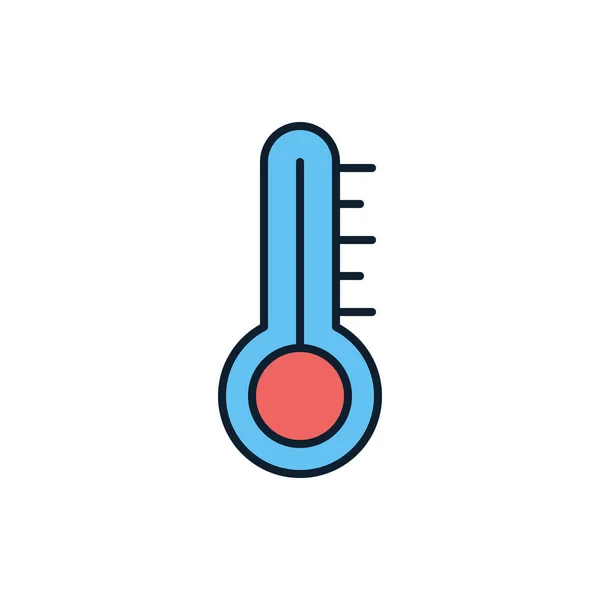 Thermometer Related Vector Line Icon Isolated White Background Vector Illustration — Stock Vector