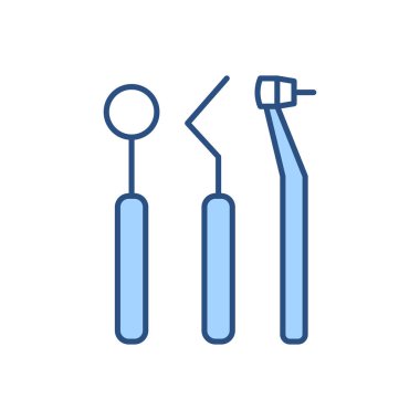 Diş Aracı İlgili Vektör Simgesi. Diş aletleri işareti. Beyaz Arkaplanda İzole Edilmiş