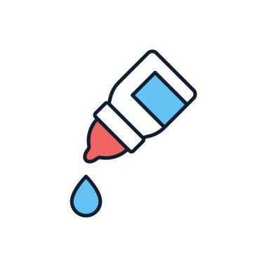 Göz Damlaları İlgili Vektör Simgesi. - Uyuşturucu. Göz damlası işareti. Beyaz Arkaplanda İzole Edilmiş