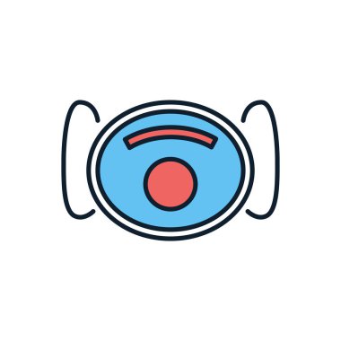 FFP2 tıbbi maske bağlantılı vektör simgesi. FFP2 maske işareti. Beyaz arka planda izole edilmiş. Düzenlenebilir vektör illüstrasyonu